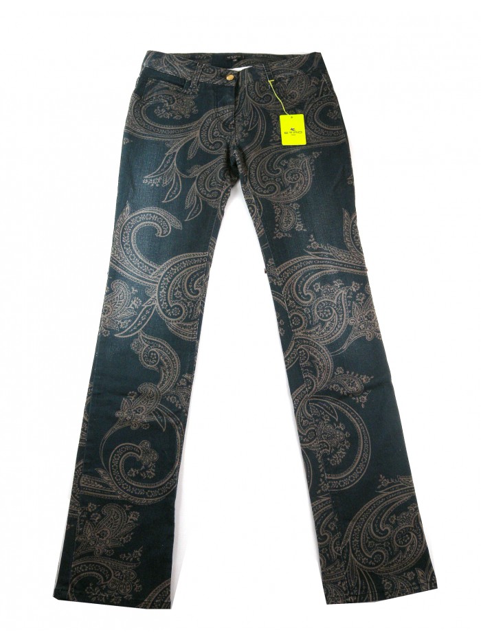 Etro Jeans Woman Paisley Black